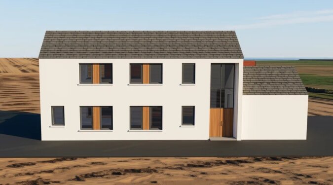Modern prefabricated timber frame house built by Norges Hus Ireland