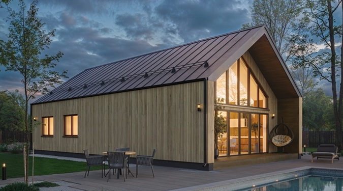 Modern Koia-style houses featuring sleek design and forest-inspired living.