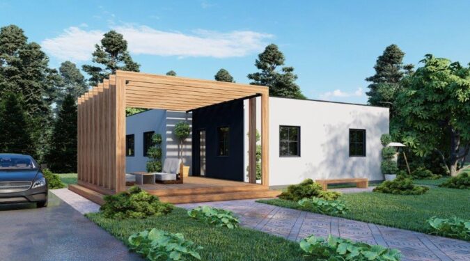 Modern kit home Europe offering affordability and style.