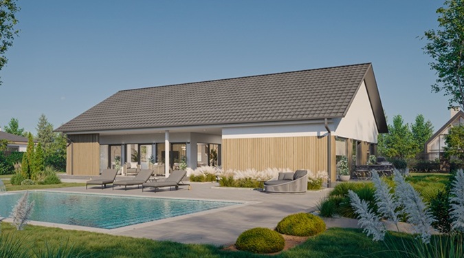 Experience the elegance of a modern prefab home with a fast construction time.