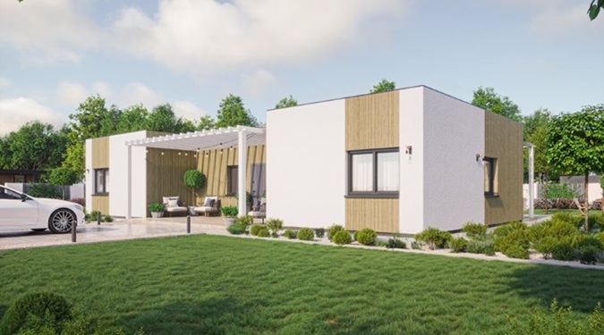 Explore a modern prefab home designed for efficiency, affordability, and modern living.