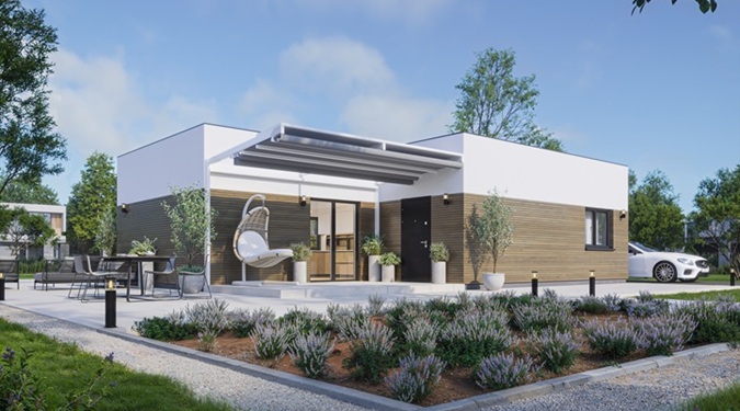 Explore a modern prefab home designed for efficiency, affordability, and modern living.